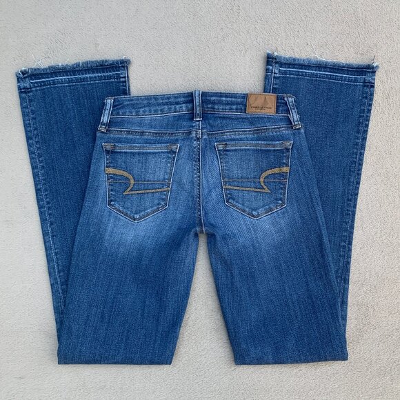 American Eagle Outfitters Super Stretch Low Rise Skinny Kick Jeans Sz0 - Picture 8 of 15